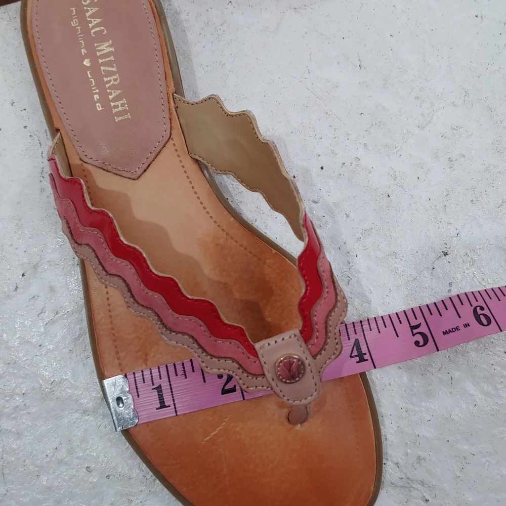 ISAAC MIZRAHI LEATHER GINA THONG SANDAL